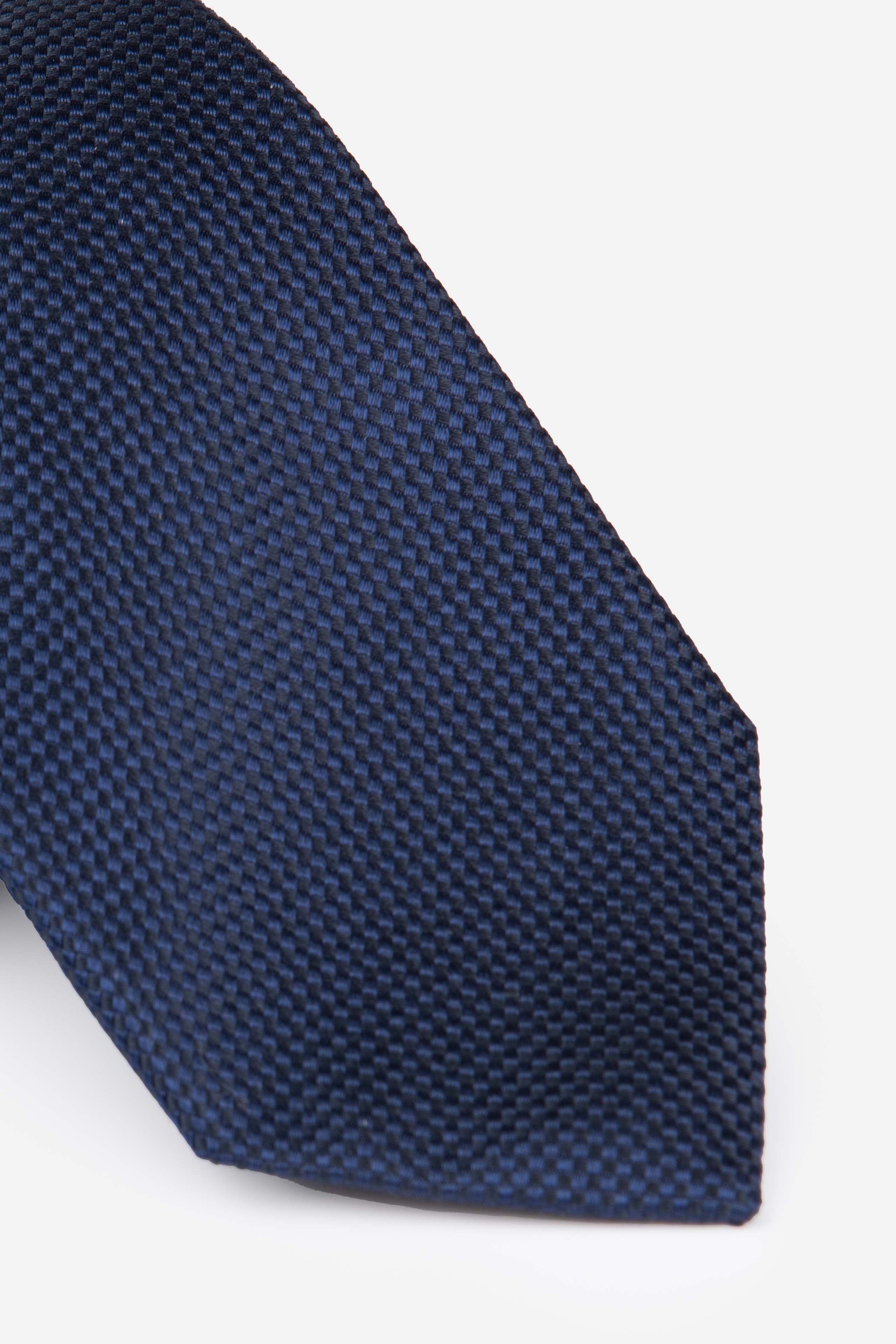 Blue ottoman silk tie - BLUE