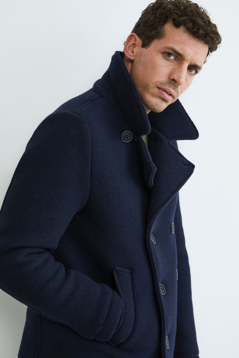 Manteau peacoat à double boutonnage - BLEU