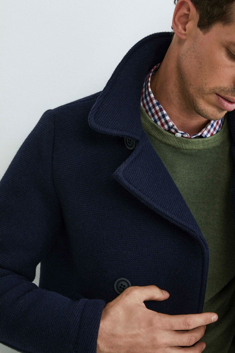 Manteau peacoat à double boutonnage - BLEU