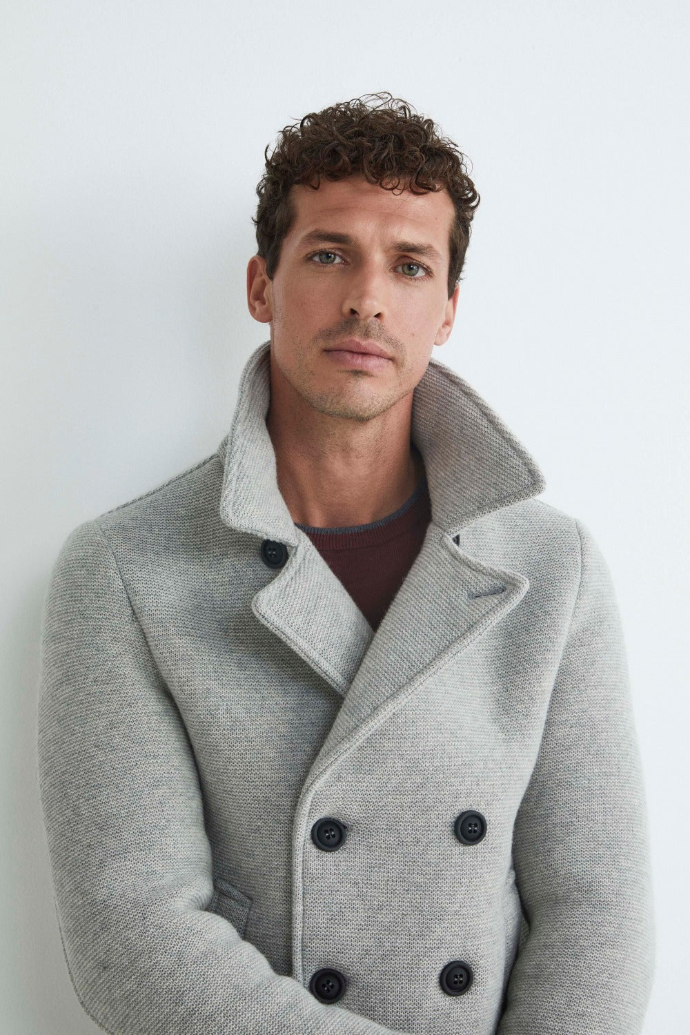 Manteau peacoat à double boutonnage - PERLE