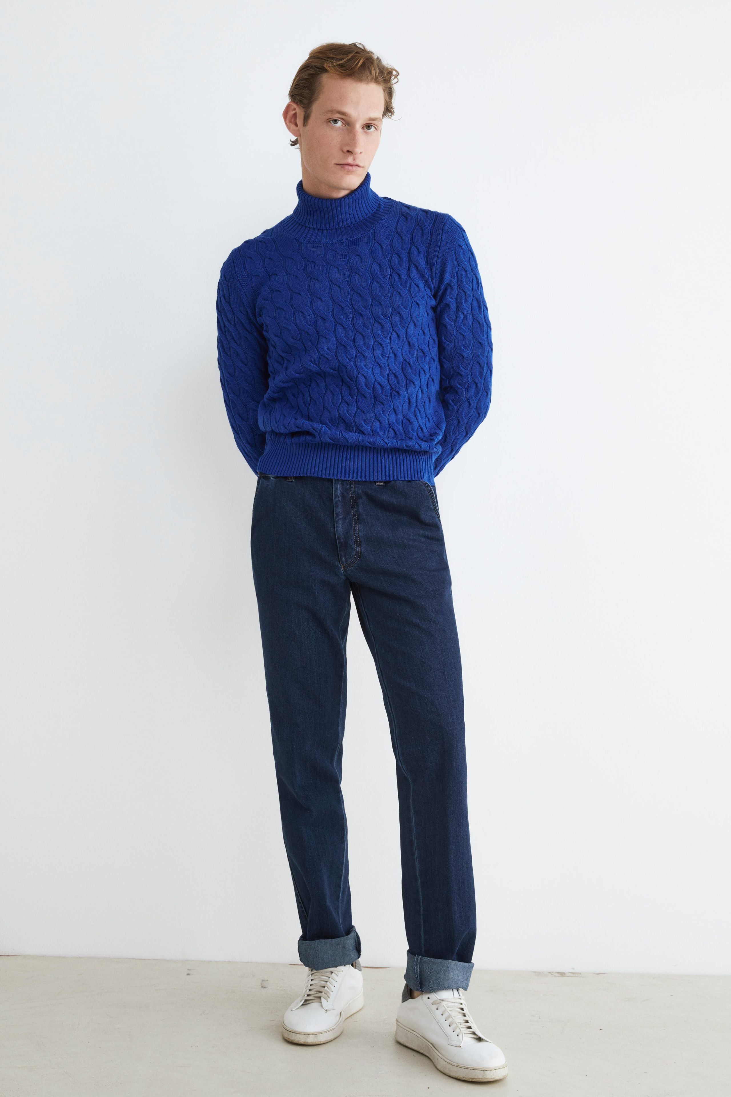 Ribbed turtleneck with braids - BLUETTE