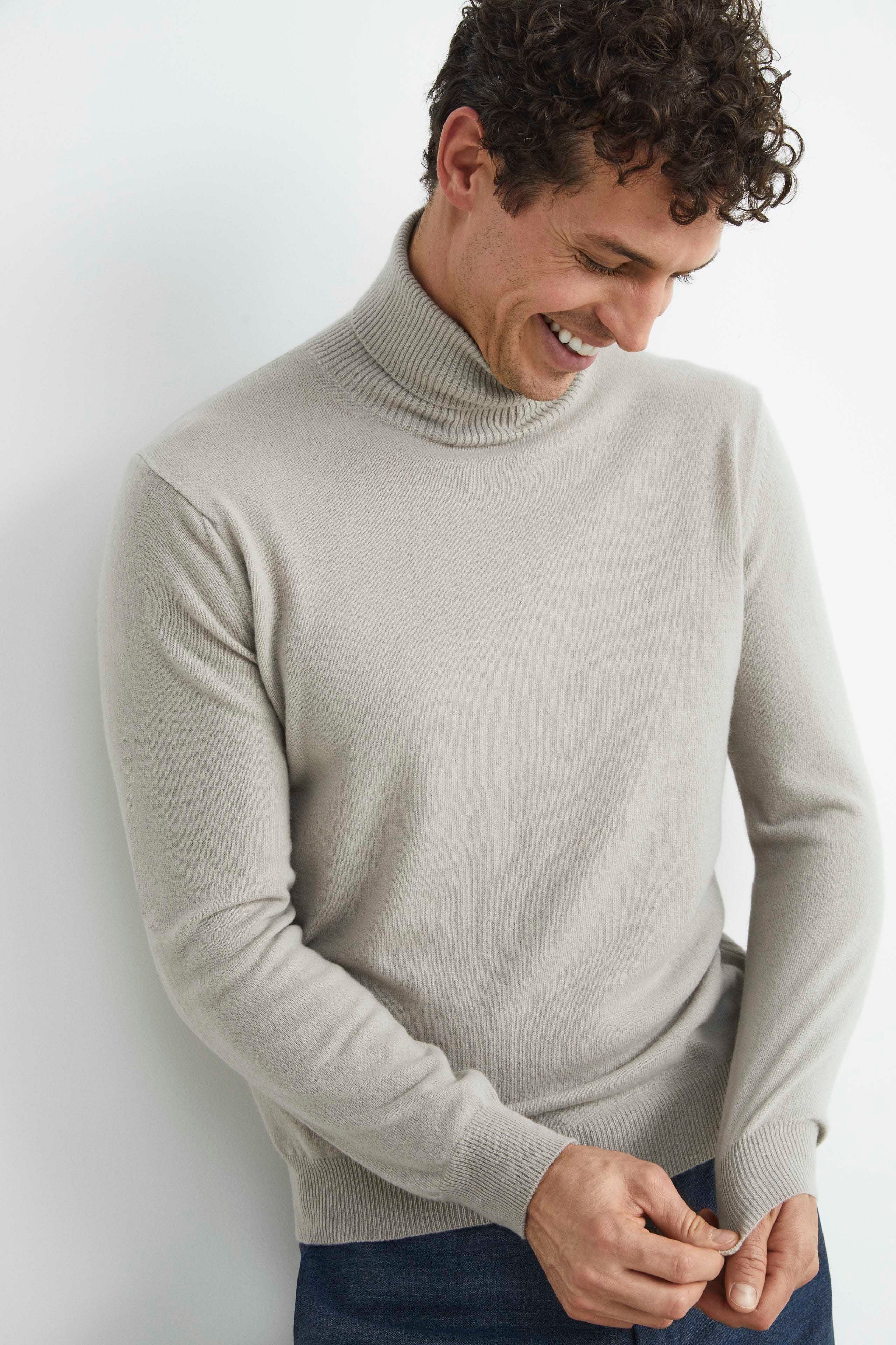 Wool and cashmere turtleneck - GREY