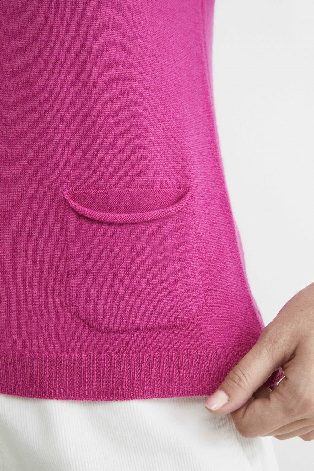 Turtleneck sweater with pockets - Fuchsia