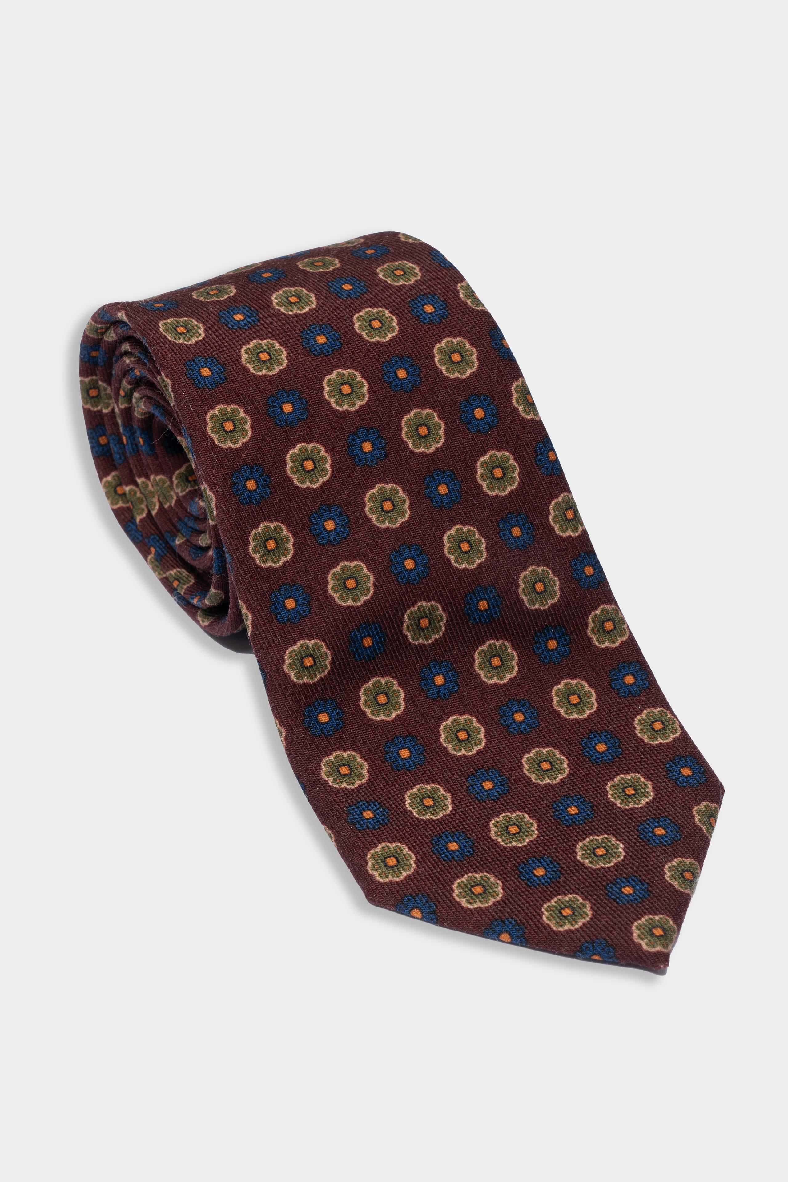 Wool tie - Blue-Brown pattern
