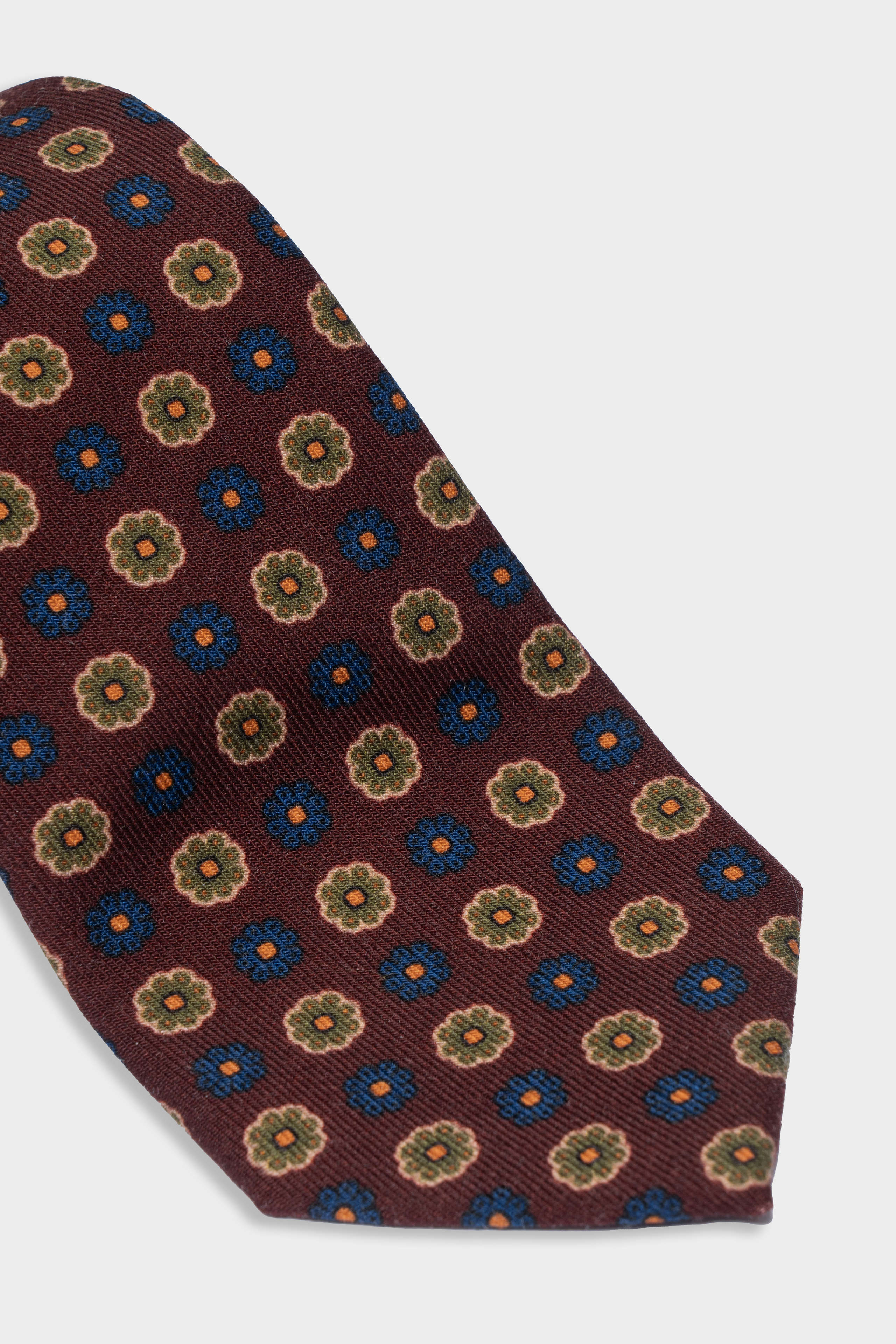 Wool tie - Blue-Brown pattern
