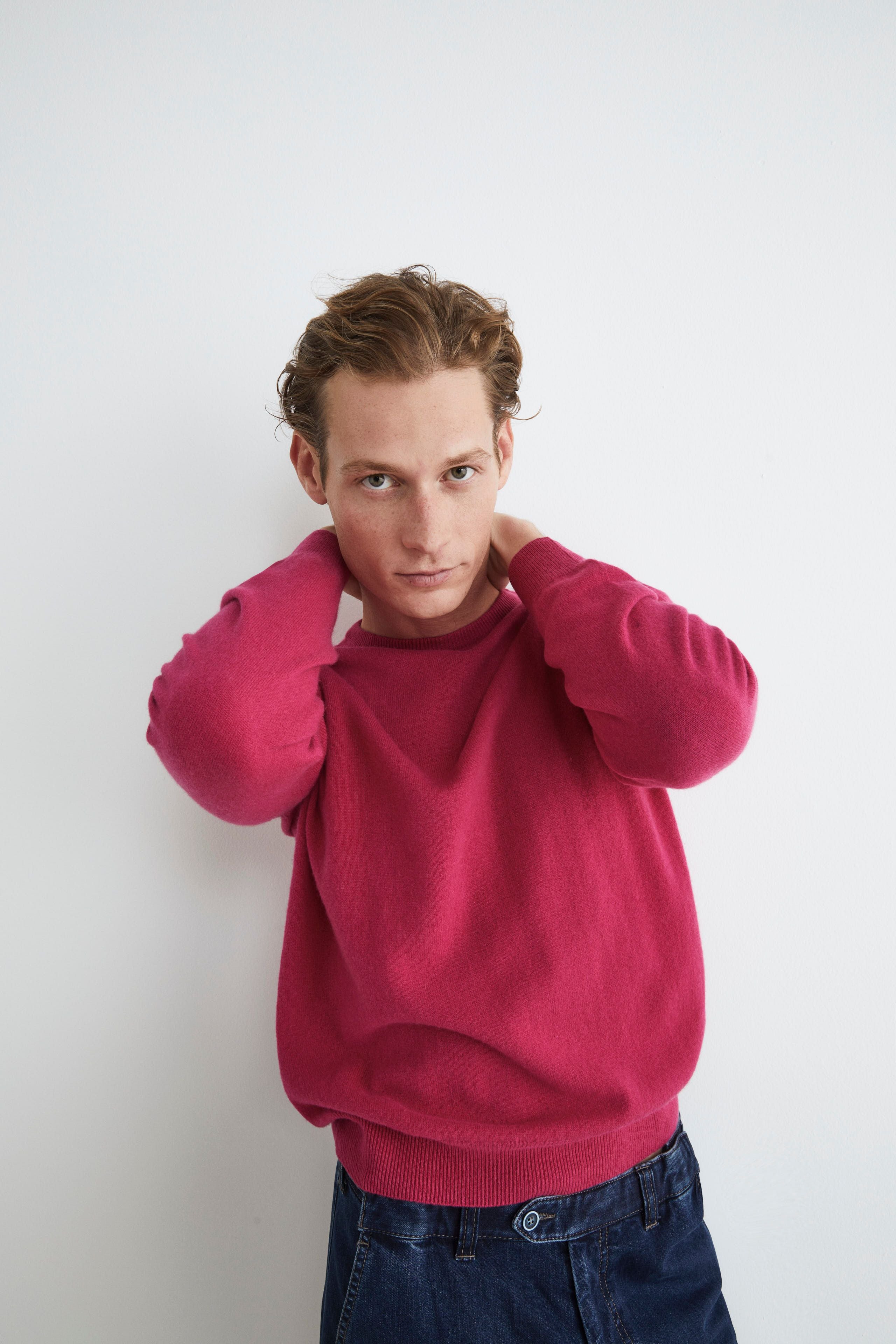 Feiner Kaschmirpullover - Erdbeere rosa