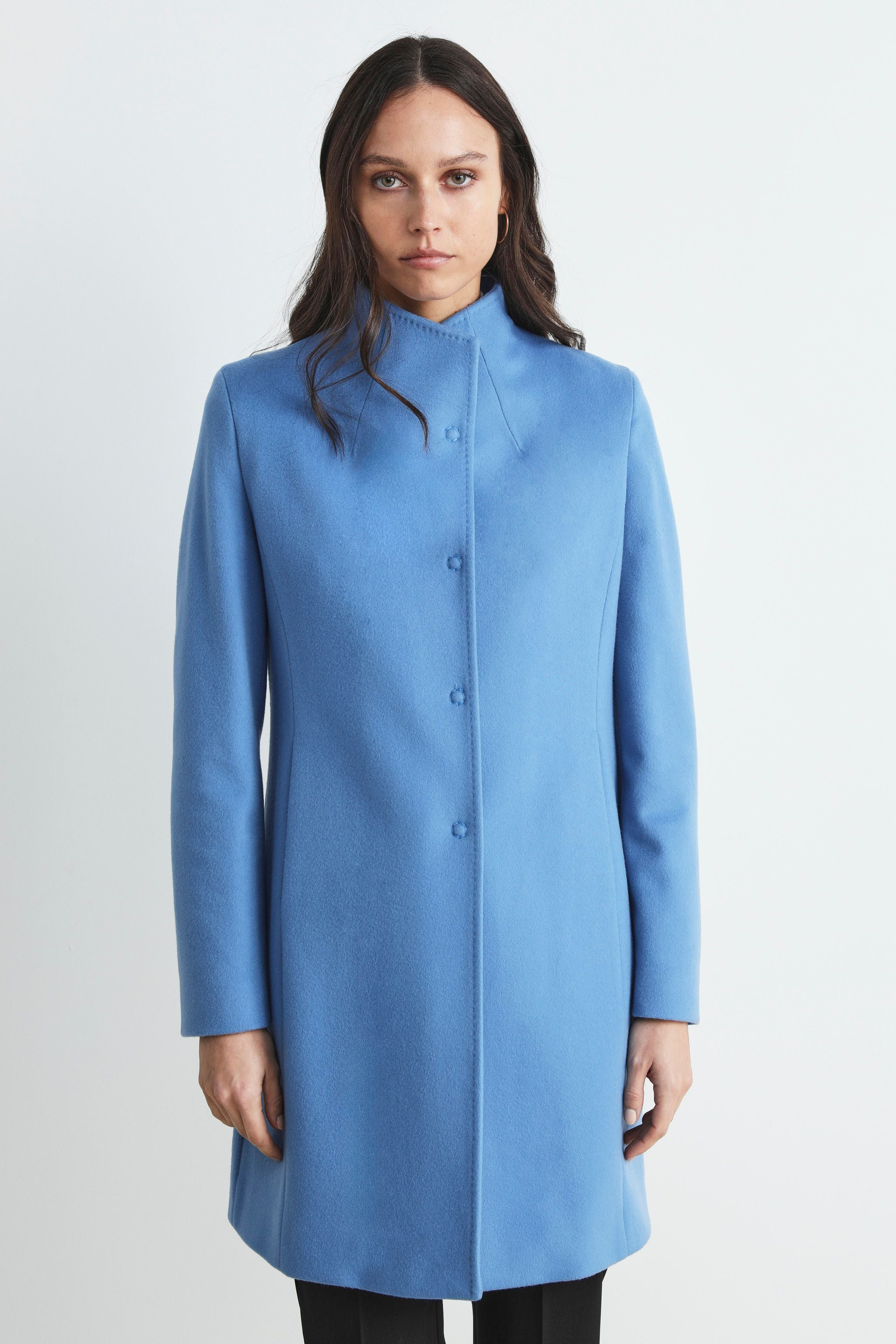 Cappotto lana da donna - AZZURRO