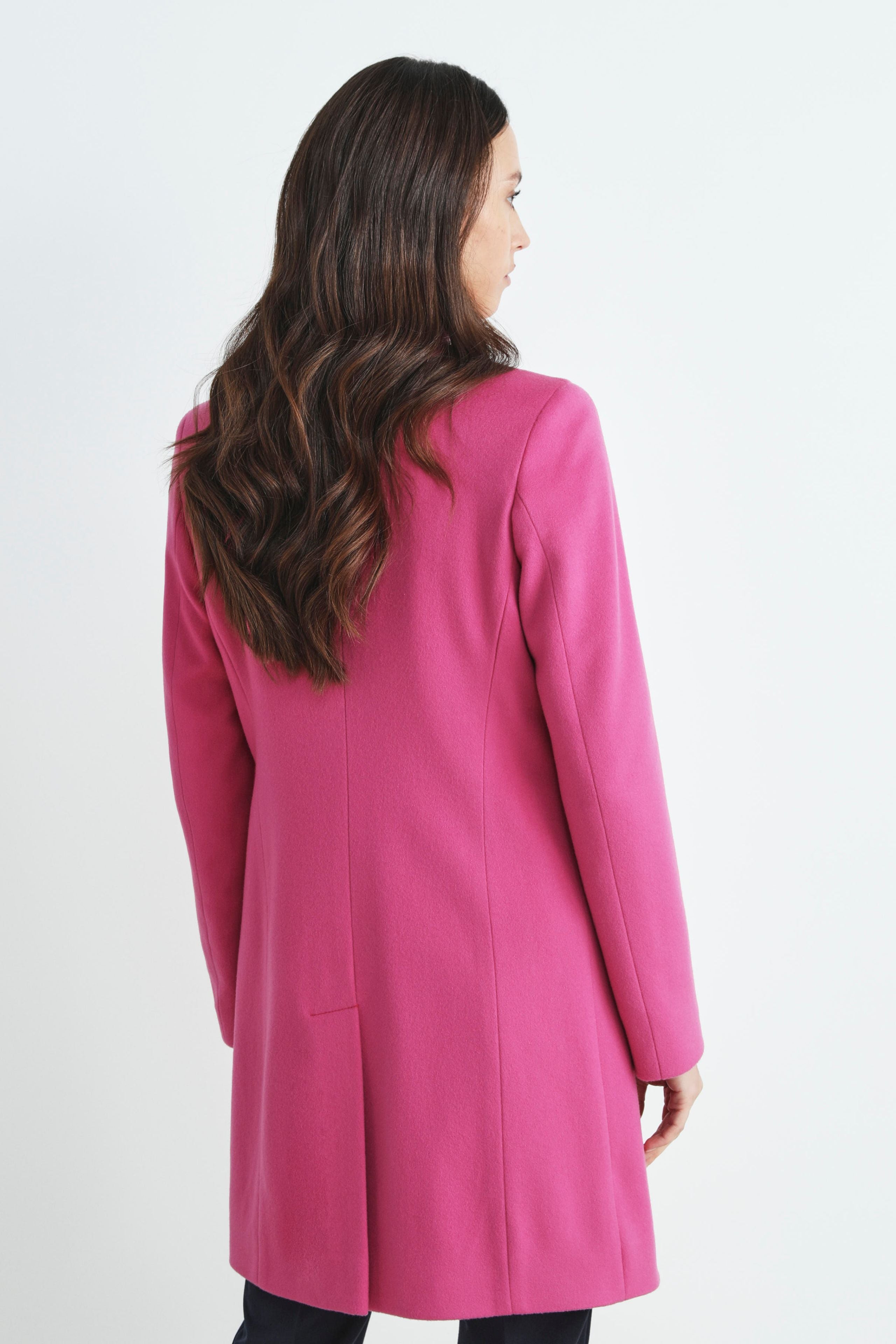 Wool coat with button - Fuchsia