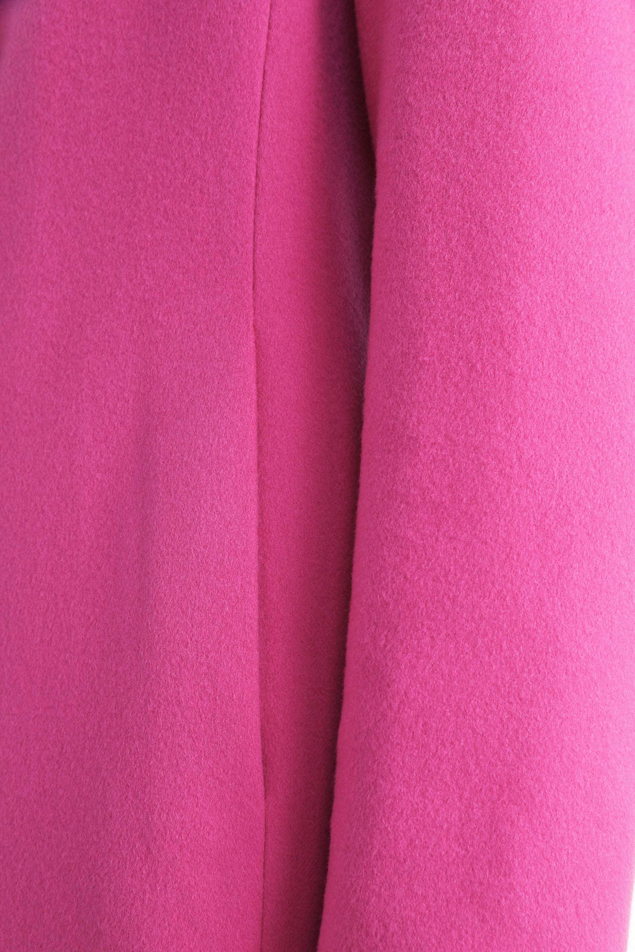 Wool coat with button - Fuchsia