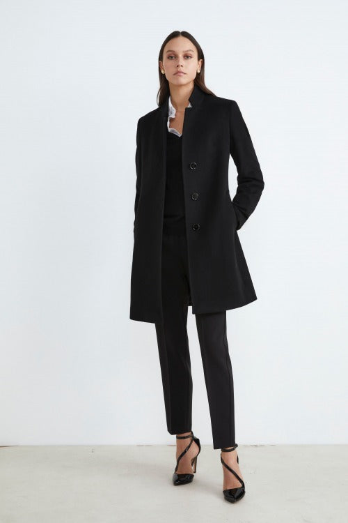 Cappotto in cashmere da donna - NERO