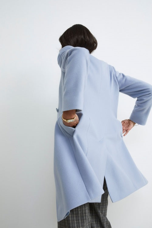 Women’s cashmere coat - Light blue