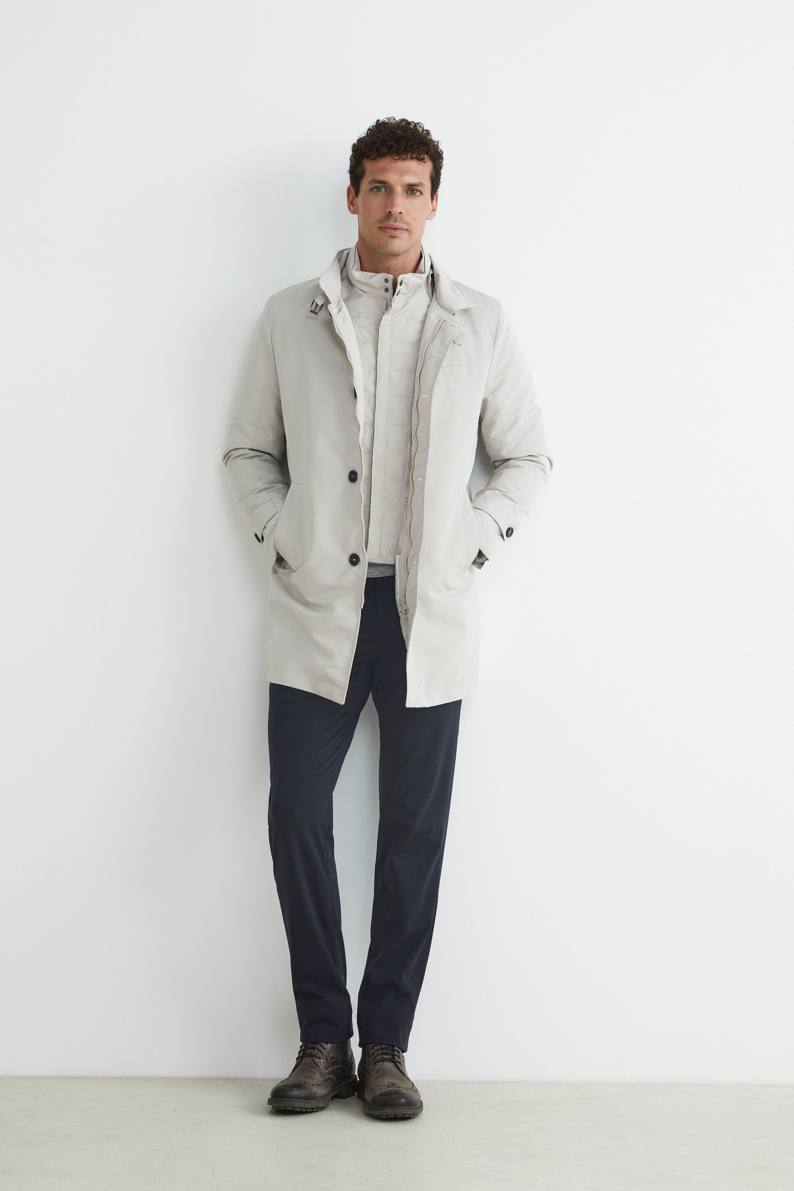 Raincoat with placket - Light grey