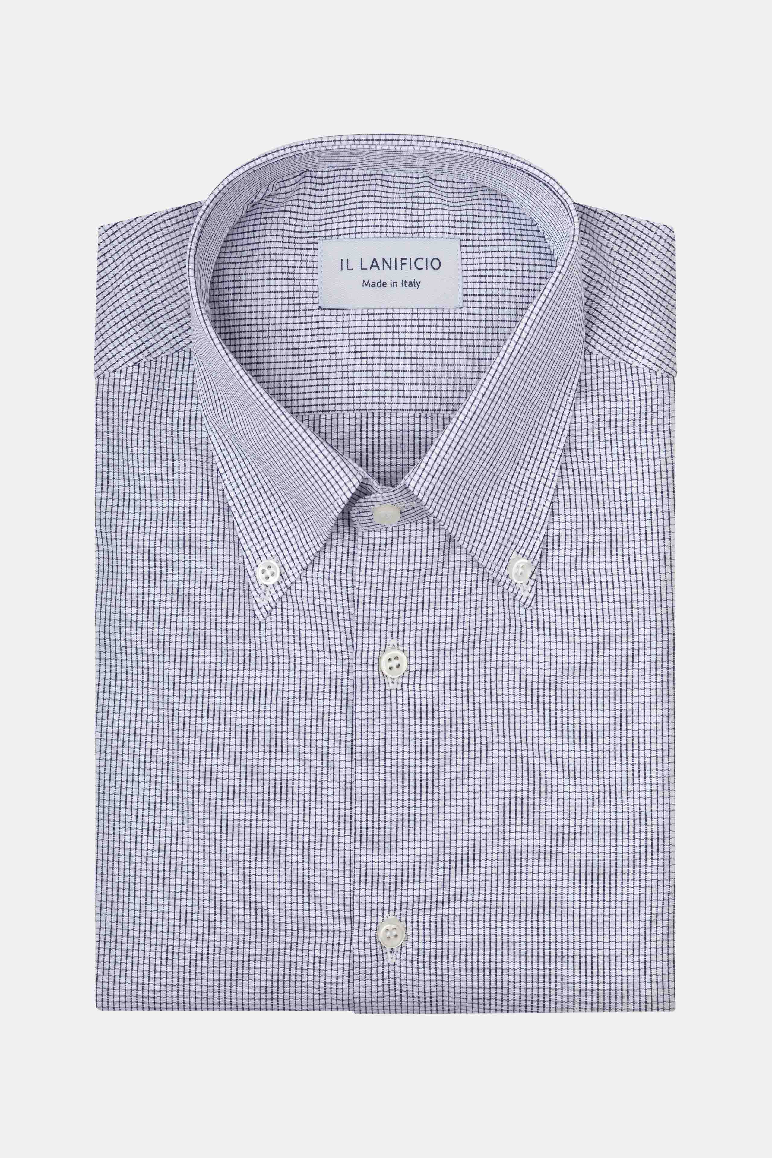 Camicia Fantasia Button Down Regular Fit - BIANCO/BLU