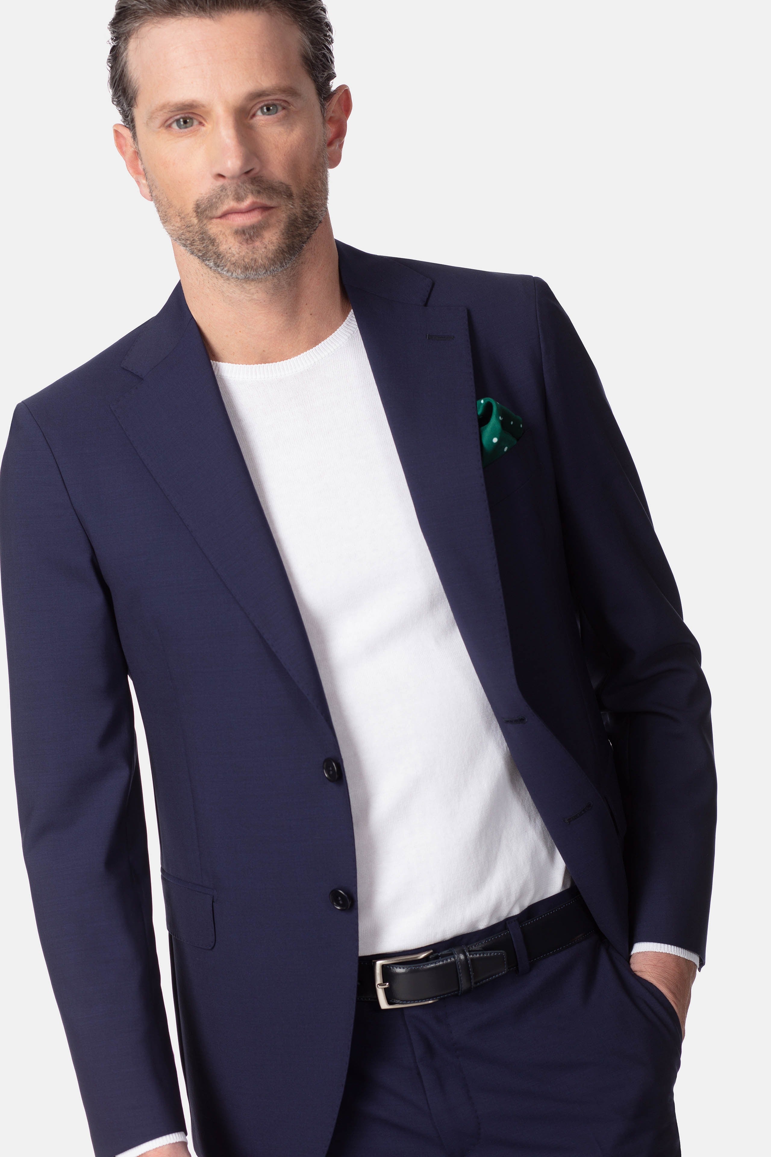 Blue short fit men’s suit - BLUE