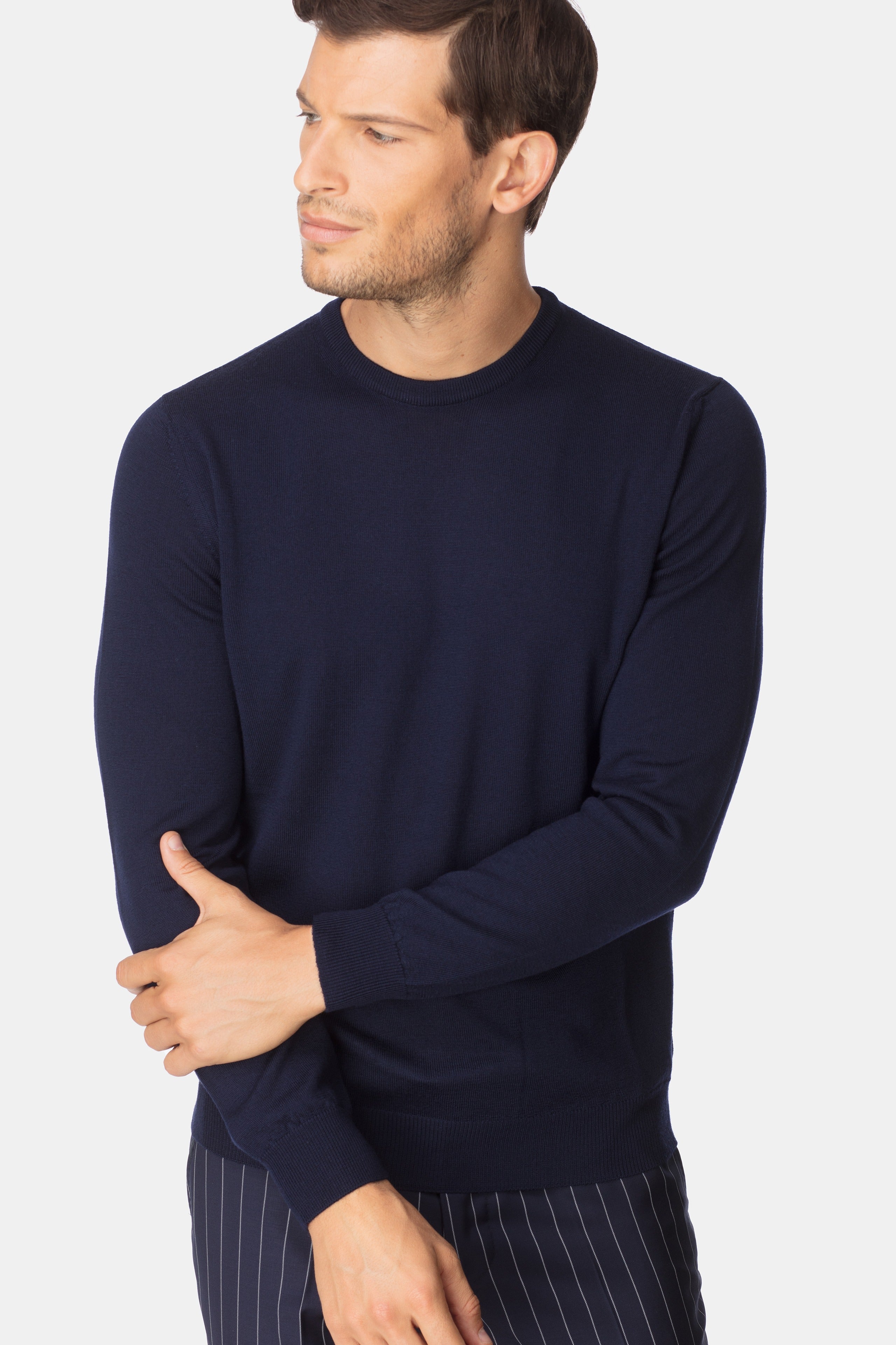 Wool crewneck sweater - BLUE