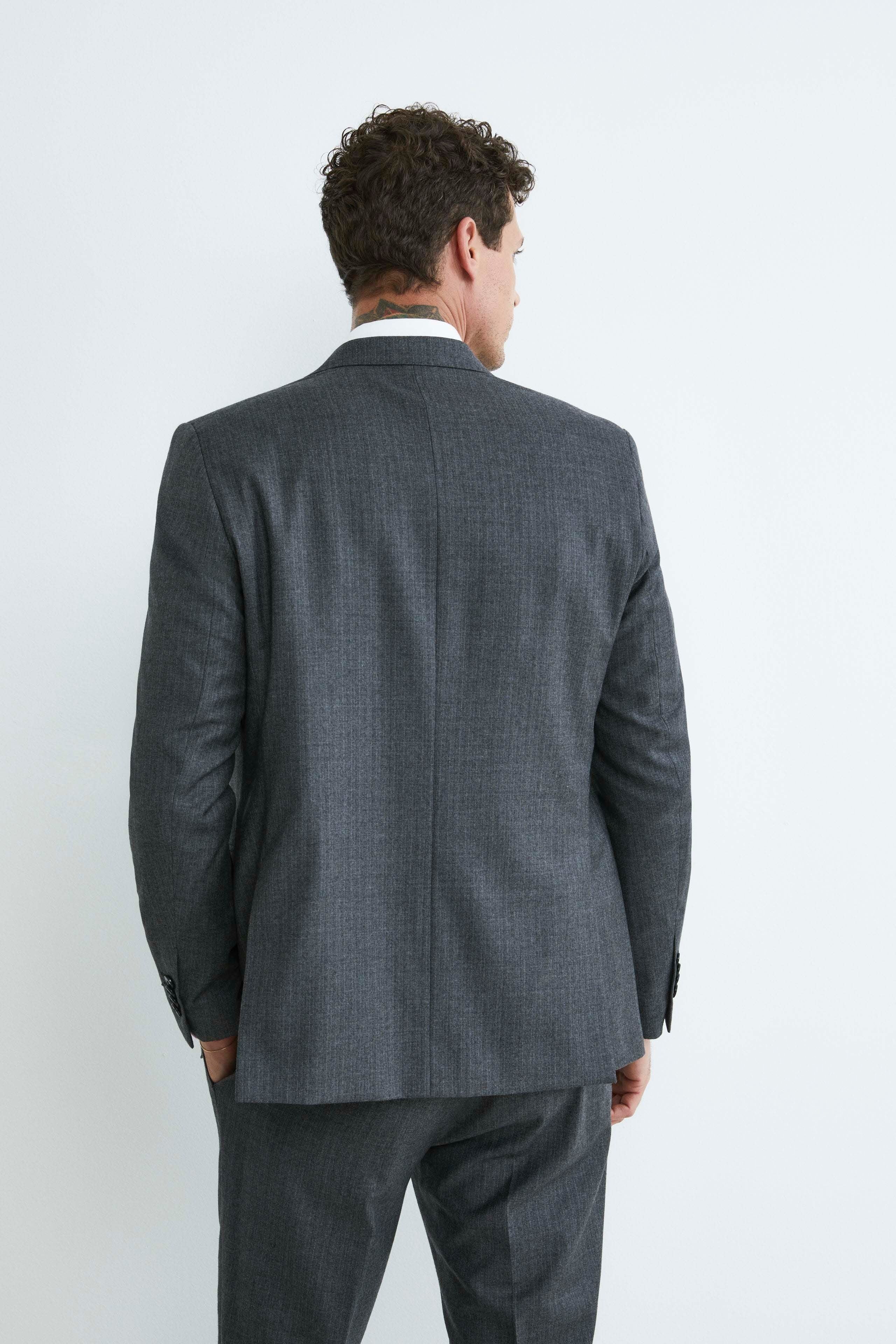 Grey pinstripe wool suit drop 4 - Grey pinstripe