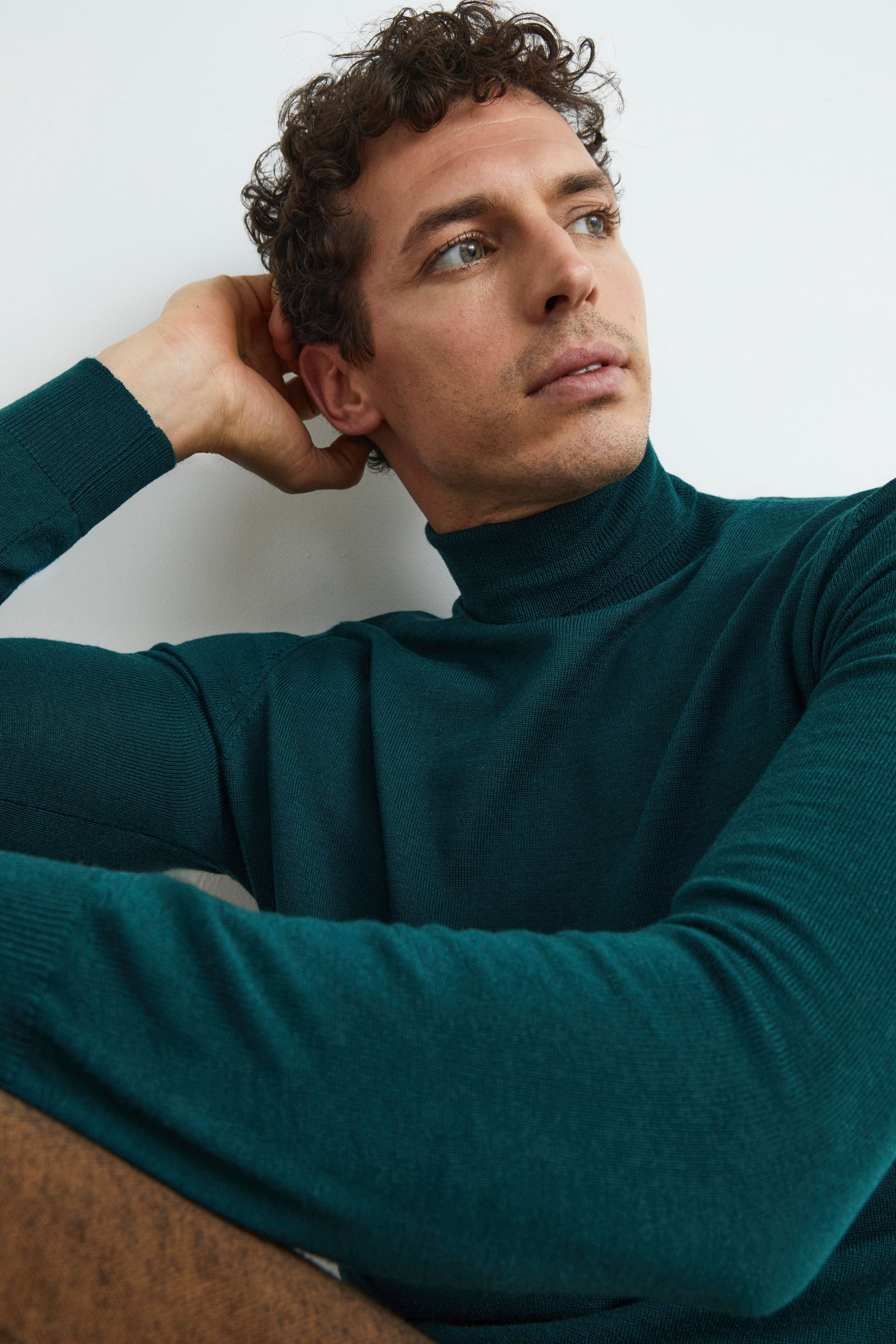 Wool turtleneck sweater - Dark green