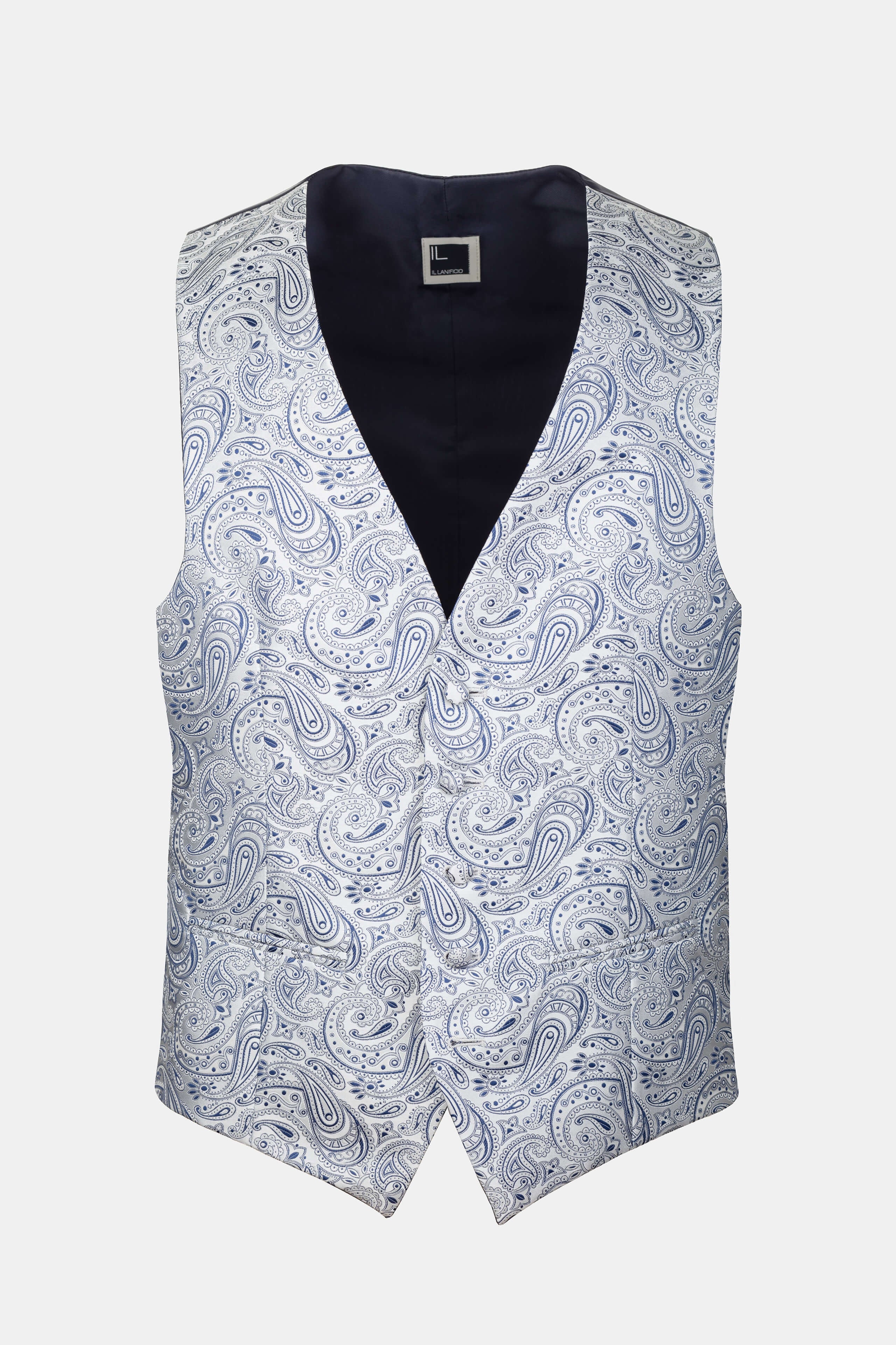 Gilet paisley grigio blu - FANT. BLU/GRIGIO